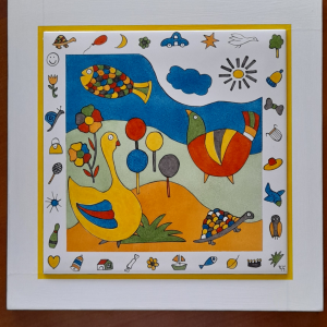 Photo de la décoration murale "La tortuga", carreau de céramique peint à la main